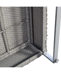 Gouun 2-Piece Outdoor Pe Wicker Patio Sofa Conversation Set with Cushions and Sofa Clips, 52 in Wide
