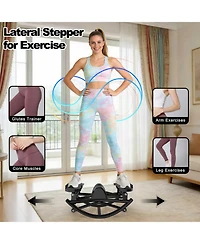ECHTPeak Lateral Rocking Fitness Stepper, with Resistance Bands and Anti-Slip Mat and Lcd Monitor, Aerobic Workout Machine Fitness Equipment