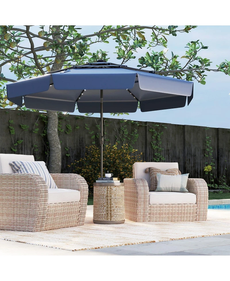 Gouun 10-Foot Solar Led Patio Umbrella with 3-Tier Vented Top