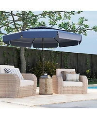 Gouun 10-Foot Solar Led Patio Umbrella with 3-Tier Vented Top