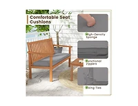 Boyel Living 4 Piece Patio Wood Furniture Set Acacia Wood Sofa Set with Loveseat