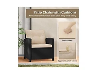 Boyel Living 3 Pieces Patio Furniture Set with Tempered Glass Coffee Table