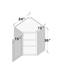 Boyel Living Inch Height Wall Diagonal Corner Cabinets, Ready to Assemble Kitchen Cabinet with Solid Wood Frame