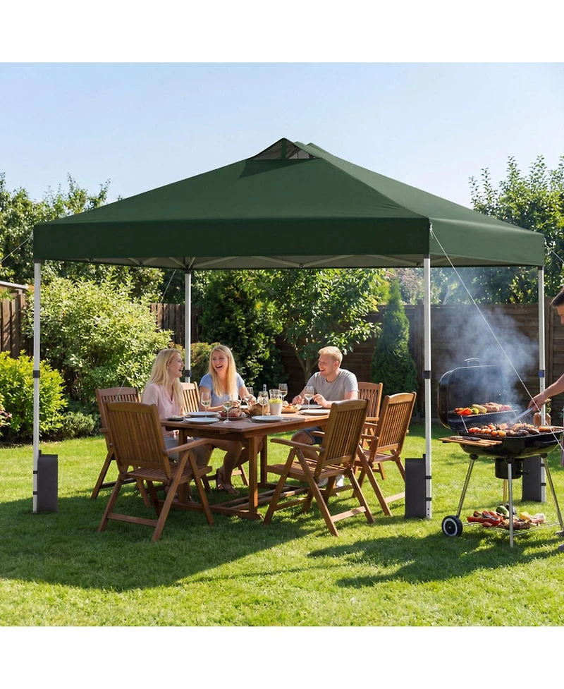 Gouun 10 x 10 Foot Commercial Pop-Up Canopy Tent with Vented Top