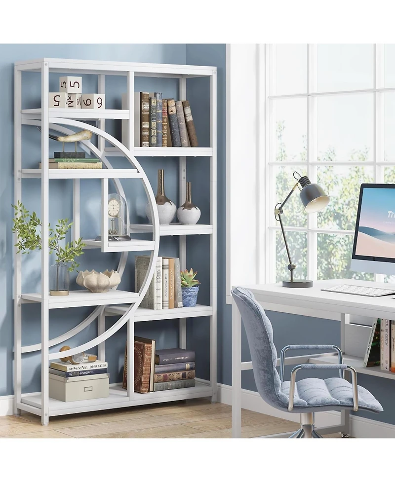 Tribesigns 5-Tier Industrial Bookshelf with 9 Open Shelves