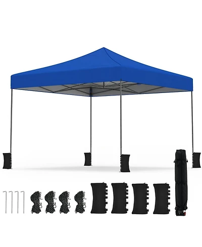 Gouun 9.5 x 9.5 feet Pop-Up Canopy Tent with Adjustable Heights and Wheeled Bag