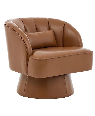 gaomon Modern 360degree(s) Swivel Barrel Accent Chair, Upholstered Armchair, Comfy Round Lounge Chair