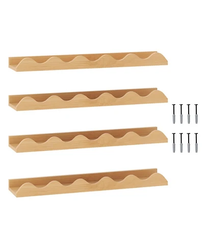 Sugift 24 in Kids Bookshelf Set of 4 Wall-Mounted Picture Ledge Shelves