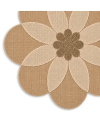 Dainty Home Maui 15" Flower Shaped Jute and Paper Placemats Set of 4 - Durable Table Mats