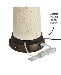 360 Lighting Modern Table Lamp with Usb and Ac Power Outlet Workstation Charging Base 24.5" High Droplet Living Room Desk Office