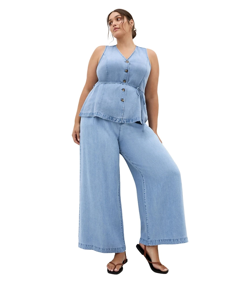 City Chic Plus Evani High-Rise Wide-Leg Pants