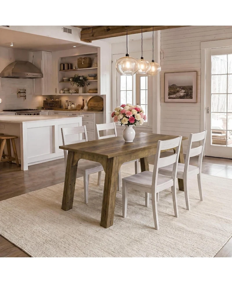 Tribesigns Rectangular Dining Table, Modern Kitchen Table with Heavy Duty Legs, Wooden Kitchen Furniture