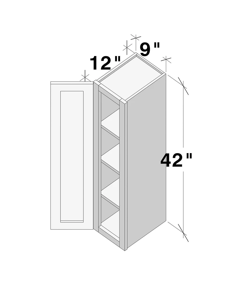 Boyel Living 9x42 inch Standard Wall Cabinet, Ready to Assemble Kitchen Cabinet with Solid Wood Frame, Soft-Close Slides and Hinge