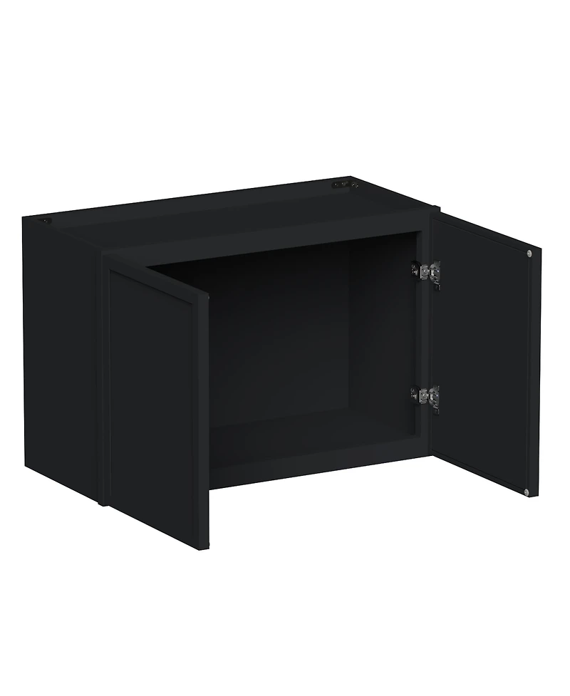 Boyel Living 27"x18" Double Door Short Wall Cabinet, Ready to Assemble Kitchen Cabinet with Solid Wood Frame, Soft-Close Slides and Hinge
