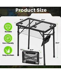 Piscifun Adjustable Height Folding Camping Table Portable Grill Prep Station With Mesh Storage