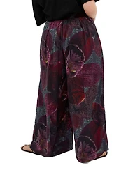 City Chic Plus Piper Orchid Print Wide Leg Pant