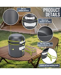 Piscifun 16 Piece Camping Cookware Mess Kit Lightweight Non Stick For Outdoor Hiking