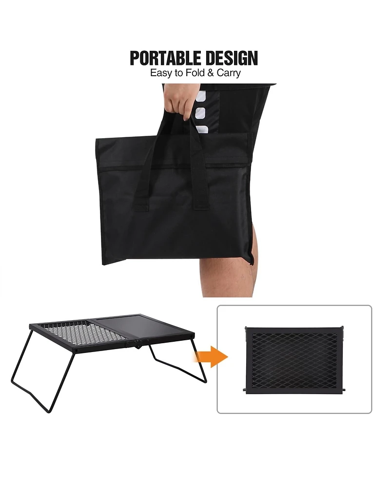Piscifun Heavy Duty Steel Folding Campfire Grill Portable Outdoor Cooking Rack