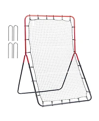 Hongge 3-Way Baseball and Softball Pitchback Rebounder Net 3 x 4.5 ft for Fielding and Throwing Practice