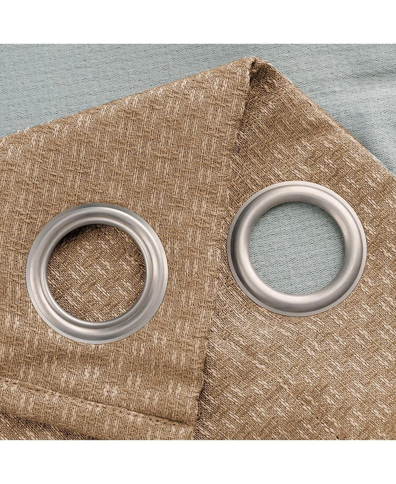 Olivia Gray 100percentaage Polyester 250 Gsm Basket Weave Ian Luxury Jacquard Blackout Grommet Curtain Panel