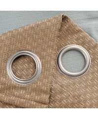Olivia Gray 100percentaage Polyester 250 Gsm Basket Weave Ian Luxury Jacquard Blackout Grommet Curtain Panel