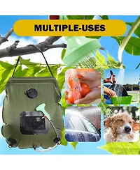 Piscifun Solar Shower Bag 5 Gallon 20L Portable Solar Heated Camping Outdoor Shower Kit With Hose And Adjustable Flow Head