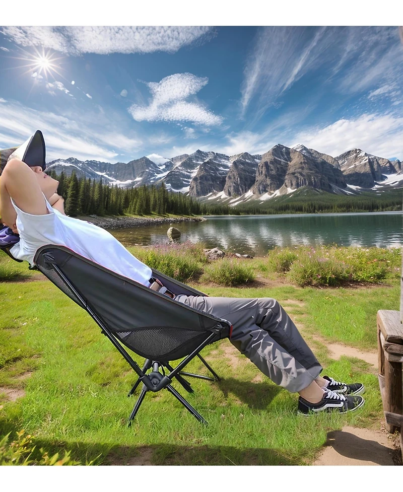 Piscifun Foldable Portable Camping Chair Outdoor Oxford Steel For Hiking Beach Fishing Picnic With Carry Bag