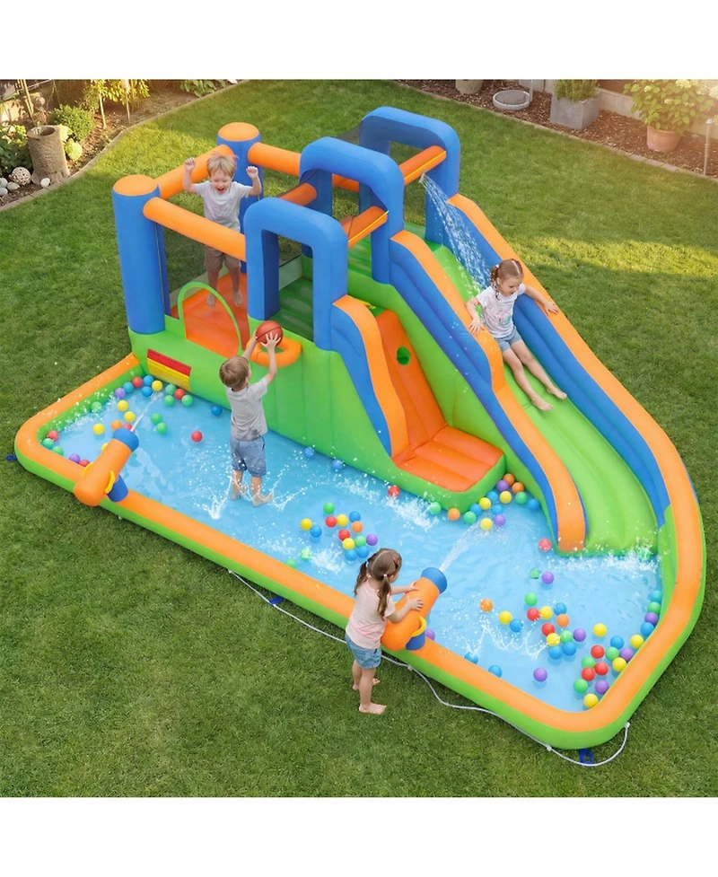 Hongge Inflatable Water Slide Bounce House with Splash Pool and 780W Blower Ages 3-12