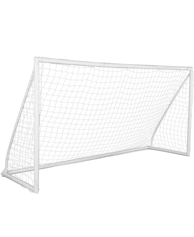 Hongge Large 12 x 6 ft Portable Soccer Goal with 30-Ply Knotted Netting for Backyard Youth Training