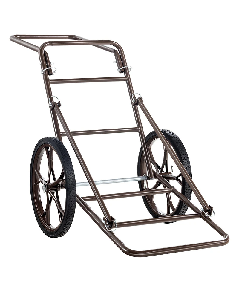 Hongge Folding Deer Cart Game Hauler 500 lbs Capacity with 17 in Rubber Wheels for Hunting and Hiking Gear