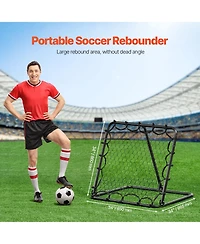 Hongge Adjustable Angle Soccer Rebounder Net 34 x 34 in Folding Kickback Goal for All Ages Training