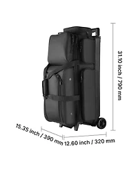 Hongge Double Roller 3 Ball Bowling Bag on Wheels Featuring Shoe Storage and Oversized Accessory Pocket