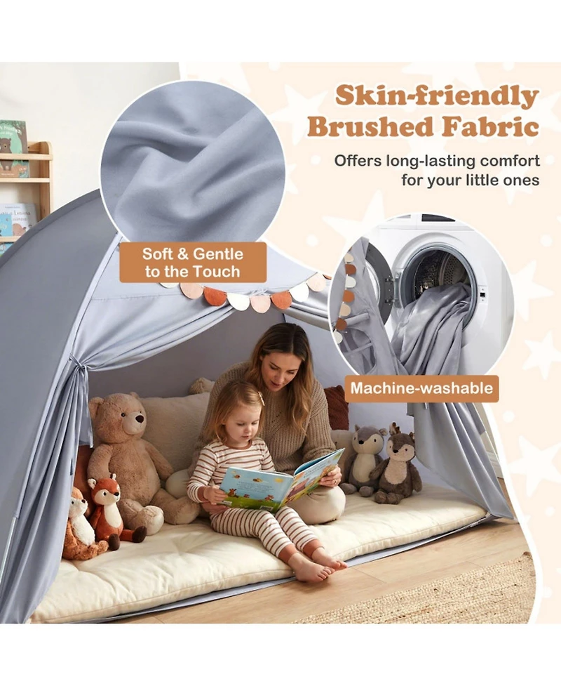 Hongge Machine-Washable Indoor Twin-Size Canopy Tent, Ages 3+