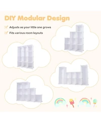 Hongge Stackable 10-Cube Kids Wardrobe Organizer with Hanging Rod