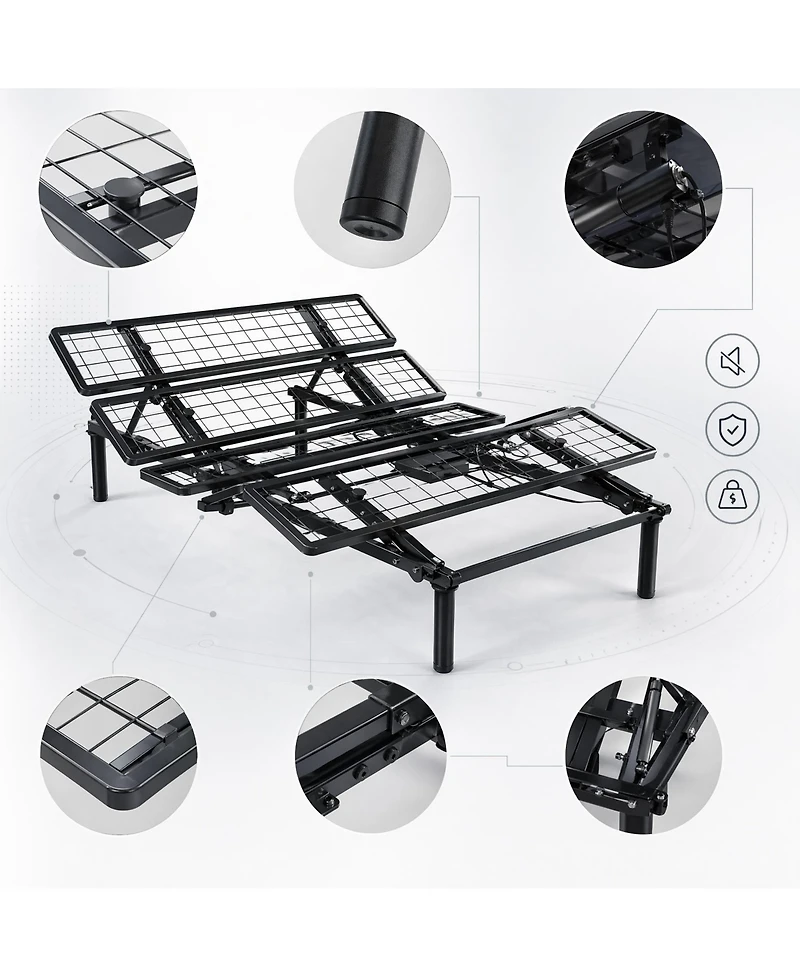 gaomon Electric Bed Frame with Remote, Adjustable Head and Foot, 1000 Lb Base, Twin