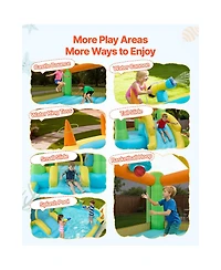 Hongge 12.5 Feet Inflatable Bounce House with Water Slide and Splash Pool, 353 lb Capacity, Ages 3-8
