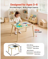 Hongge Reversible Wooden Sensory-Play Activity Table, Ages 3+