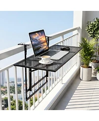 Gouun Folding Balcony Bar Table with 5-Position Adjustable Height