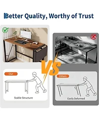 homfan 39.4-inch Folding Desk – Writing Computer Table with Storage Bag and Hook, Space-Saving for Bedroom and Apartment