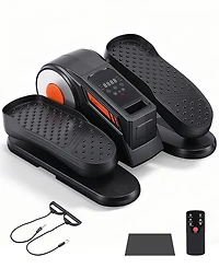 Sugift Under Desk Elliptical 12 Speeds Pedal Exerciser with Remote, Display, Bands and Mat for Seniors Office