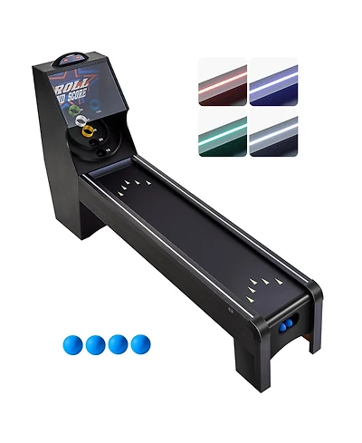 Hongge 9 feet Roll and Score Arcade Game Table with Led Electronic Scorer Track Lighting and Automatic Ball Return