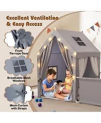Sugift 2-in-1 Play Tent and Playpen Yard with Star String Lights, Ages 3+