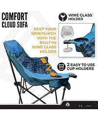 Piscifun Oversized Double Camping Loveseat 600lb Capacity Foldable Outdoor Chair With Cup Holders Carry Bag