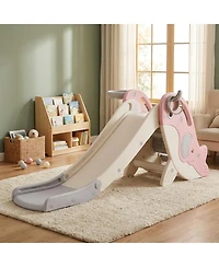 Sugift 4-in-1 Foldable Whale Design Slide Playset, 160 lbs Capacity, Ages 3+
