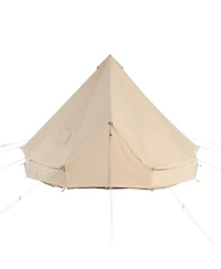 Hongge 4 Season Canvas Bell Tent 13.12 feet Diameter Yurt with Stove Jack and 8 Windows Sleeping up to 6