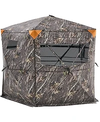 Hongge Large 84 x 84 in Hunting Ground Blind 288 Degree 5-Side See-Through for 6 to 7 Hunters