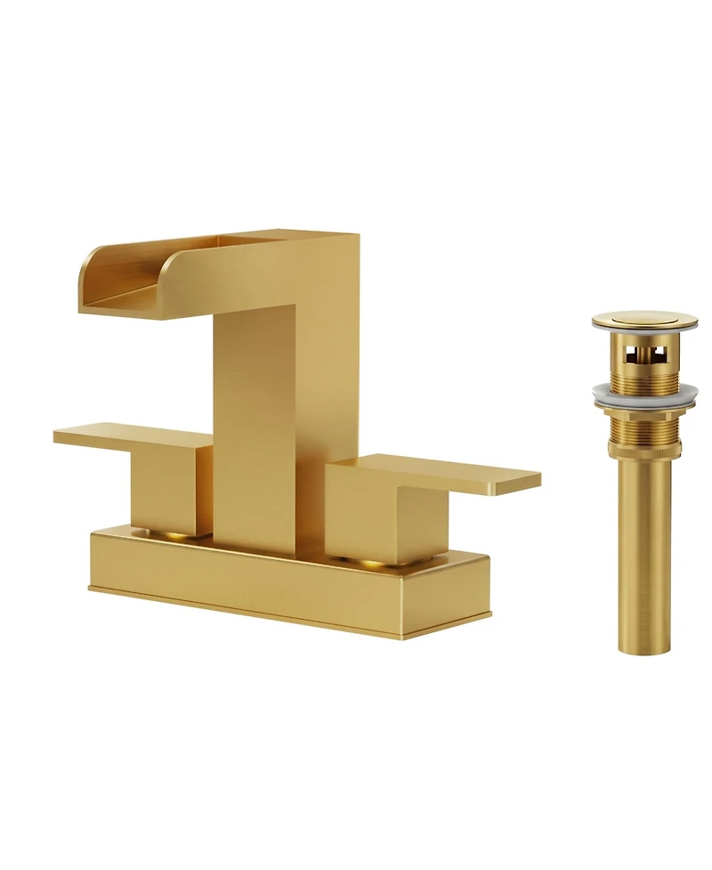 Everstein Centerset Bathroom Faucet 2-Handle, 4-Inch Waterfall Basin with Drain Assembly