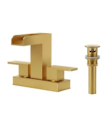 Everstein Centerset Bathroom Faucet 2-Handle, 4-Inch Waterfall Basin with Drain Assembly