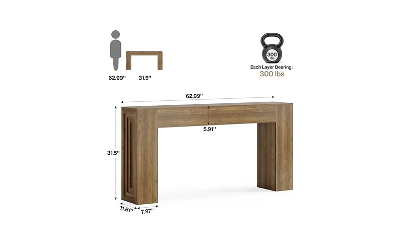 Slickblue Wood Console Table with Stable Legs for Entryway