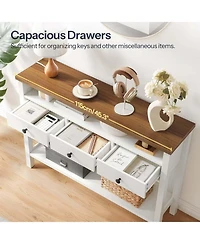 Slickblue Entryway Console Table 45.3 Inch with 3 Drawers and Storage Shelving